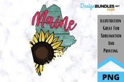 Sublimation Sunflower State - Maine State - Sunflower Product Image 1