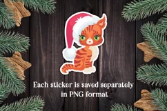 Cats Christmas print and cut stickers PNG Product Image 4
