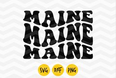 Maine groovy svg, Maine retro png, Maine aesthetic wavy svg Product Image 4