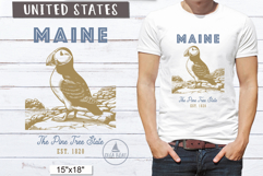 Maine PNG  Vintage United States Sublimation Design