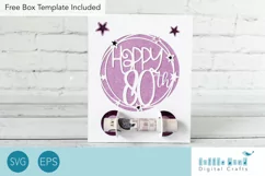 Happy 80th Birthday Money Holder SVG with Stars Product Image 1