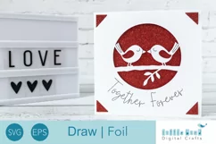 Love Birds Valentine's Day Card, Draw & Foil design Product Image 1