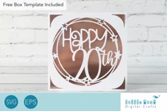 Happy 20th Birthday Card SVG, s40 insert cards Product Image 1