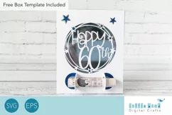 Happy 60th Birthday Money Holder SVG with Stars Product Image 1