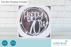 Happy 70th Birthday Card SVG, s40 insert cards Product Image 1