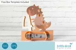 Happy 4th Birthday Money Holder SVG, Age 4 Dinosaur Product Image 1