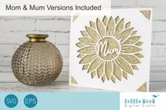 Mum Mother’s Day Sunflower Card SVG, Cricut s40 insert card Product Image 1
