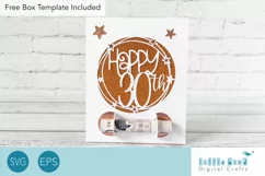 Happy 30th Birthday Money Holder SVG with Stars Product Image 1