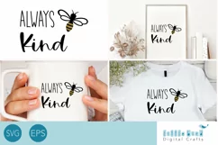 Bee Kind SVG, Motivational SVG for Cricut DIY project Product Image 1