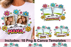 Custom Mama Kids Photo PNG Bundle, Mother's Day Canva Frame Product Image 6