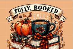 Fully Booked for Fall PNG, Books and Coffee Clipart, Autumn Product Image 2