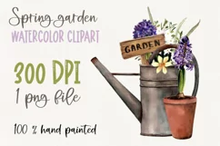 Watercolor spring garden clipart. Spring flowers Sublimation Product Image 1