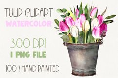 Watercolor tulips clipart.Spring flowers.Sublimation designs Product Image 1