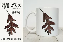 Autumn oak leaves sublimation design PNG. Fall clipart Product Image 1