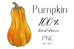 Hand Drawn Pumpkin PNG Clipart | Fall Illustration Product Image 1