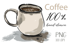 Hand Drawn Coffee Mug PNG Illustration Product Image 1