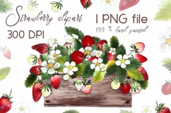 Strawberry clipart. Gardening sublimation. Summer fruit PNG Product Image 1