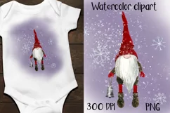 Watercolor Christmas sublimation designs|Gnome Christmas PNG Product Image 1