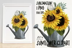 Sunflower bouquet with a butterfly|Sublimation|Sunflower PNG Product Image 1