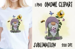 Summer Gnome Sublimation design PNG|Gnome clipart Product Image 1