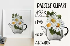 Daisies clipart|Sublimation design|Flower bouquet PNG Product Image 1