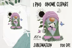 Summer Gnome Sublimation design PNG|Gnome clipart Product Image 1