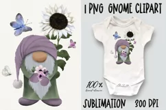 Summer Gnome Sublimation design PNG|Gnome clipart Product Image 1
