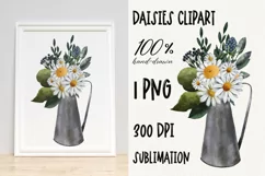 Daisies clipart|Sublimation design|Flower bouquet PNG Product Image 1