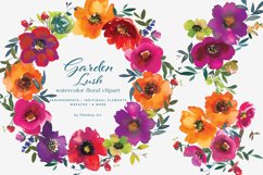 Watercolor Bold Colors Flowers Clipart Collection Product Image 1
