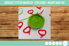 Heart and Cat Crochet Stitch Markers 3dprinting lasercut Product Image 2