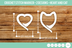 Heart and Cat Crochet Stitch Markers 3dprinting lasercut Product Image 1