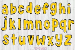 Yellow Font PNG Letters | Yellow Doodle Alphabet PNG Letter Product Image 3