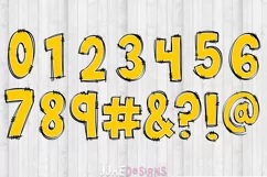 Yellow Font PNG Letters | Yellow Doodle Alphabet PNG Letter Product Image 4
