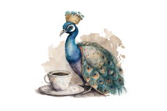 peacock clip art,clipart epic peacock,Cup Clipart birds clipart bundle,majestic peafowl art,Cup Clipart nature bird prints,for nature lovers,stunning wildlife,watercolor clipart,water color painting,commercial use art,birds for cards set,paper crafting ar