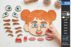 Make a Face Wooden Puzzle Laser Cut | Kids Laser |Montessori Product Image 1