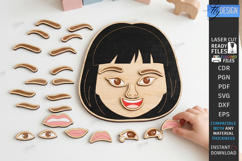 Make a Face Wooden Puzzle Laser Cut | Kids Laser |Montessori Product Image 1