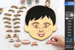 Make a Face Wooden Puzzle Laser Cut | Kids Laser |Montessori Product Image 1