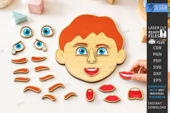 Make a Face Wooden Puzzle Laser Cut Bundle | Kids Laser |CNC Product Image 16