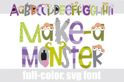 Make-a-Monster- Cute Halloween Color Font Product Image 7