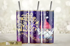 Make a wish Christmas Gnomes tumbler sublimation wrap PNG