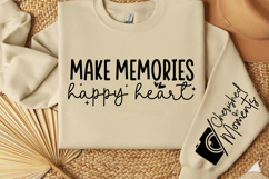 Make memories happy heart Sleeve SVG Design Product Image 3