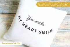 Make my heart smile SVG on cushion