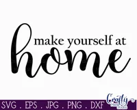 Farmhouse Home Round Sign Svg | Make Yourself At Home Product Image 2