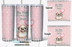 Valentine Pug Dog 20 oz Tumbler Sublimation | My Heart Smile Product Image 1