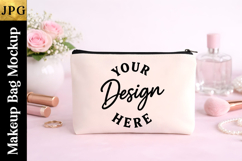 Makeup Bag Mockup | Cosmetic Bag Mockup JPG Product Image 4