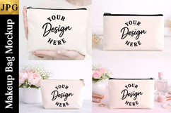 Makeup Bag Mockup | Cosmetic Bag Mockup JPG Product Image 1