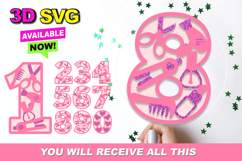 Make Up Numbers 3D SVG Product Image 1