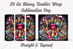 Makeup Tumbler Wrap, Makeup Artist Tumbler PNG, Makeup PNG Product Image 2