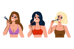 concealer makeup woman brush vector Product Image 1