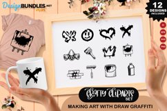 Making Art With Draw Graffiti Clipart Set Product Image 1
